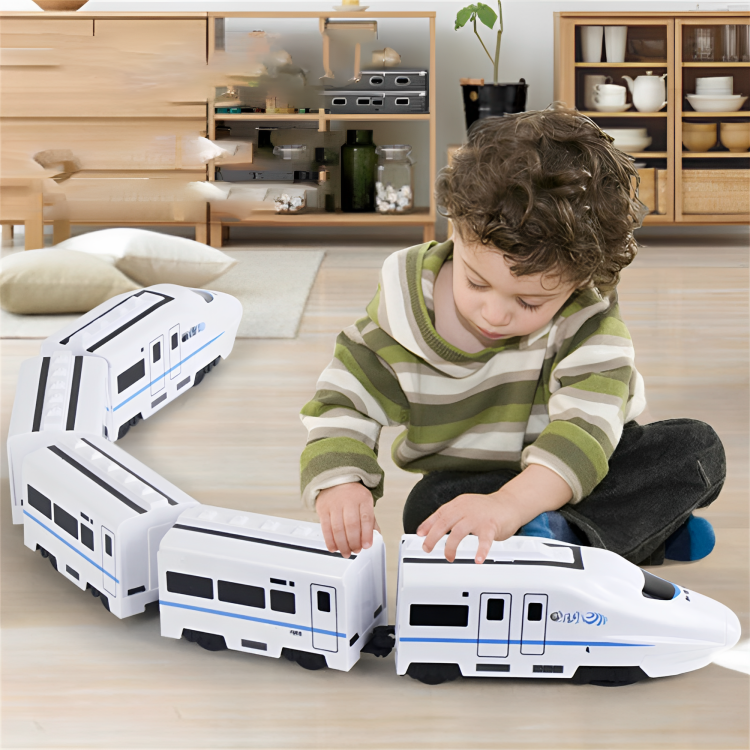 Wooden Train Set for Toddlers
