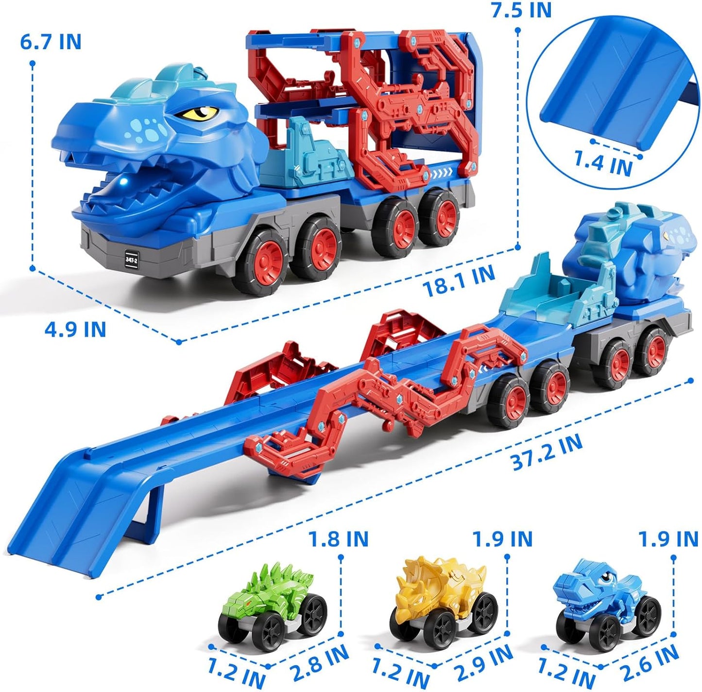 Dinosaur Truck Toy Set with Dino Cars and Track System