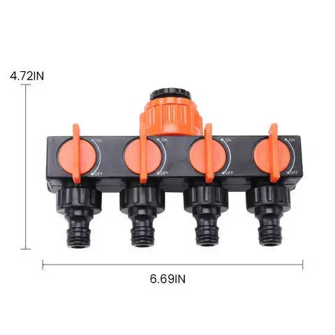 Garden Hose 4 Way Splitter Connector Adapter