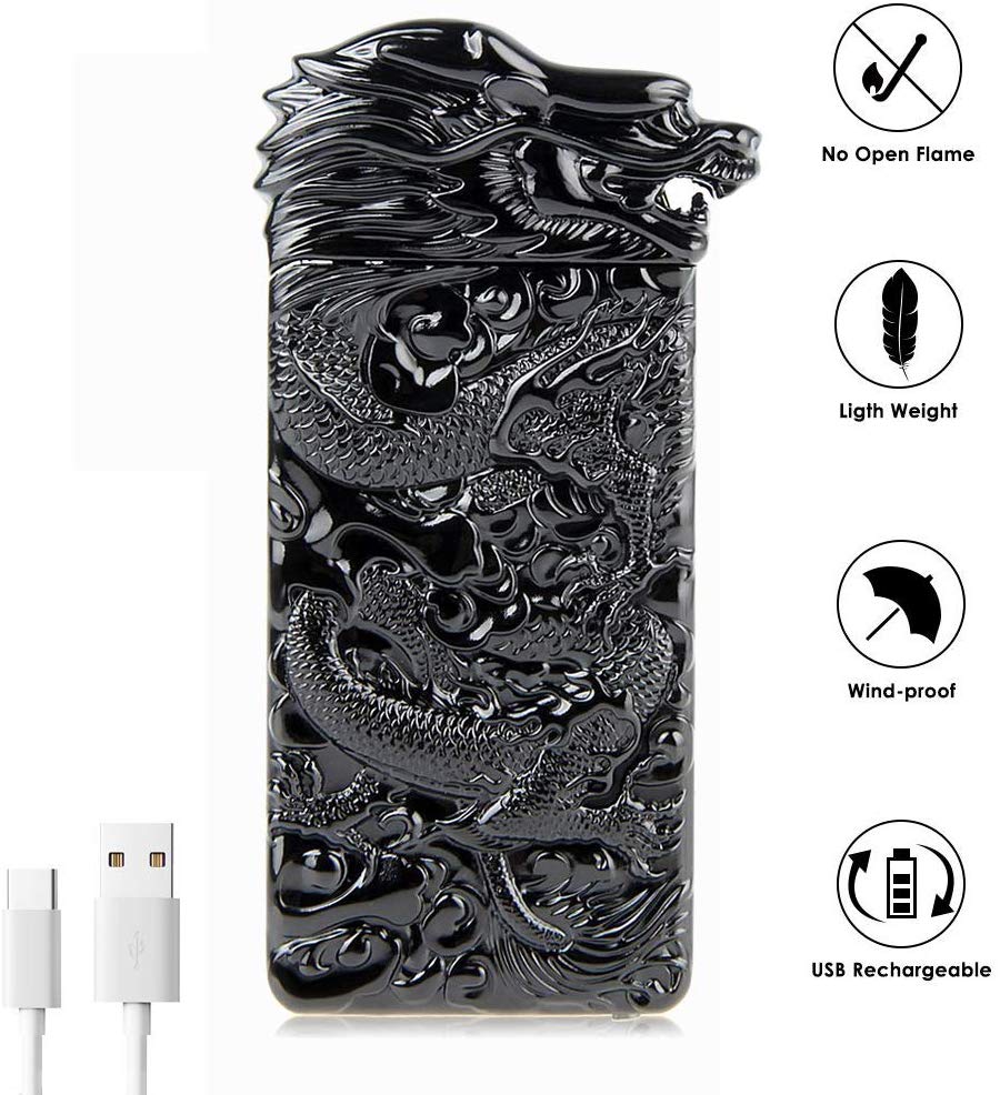 Plasma Rechargeable Lighter Engraved Design