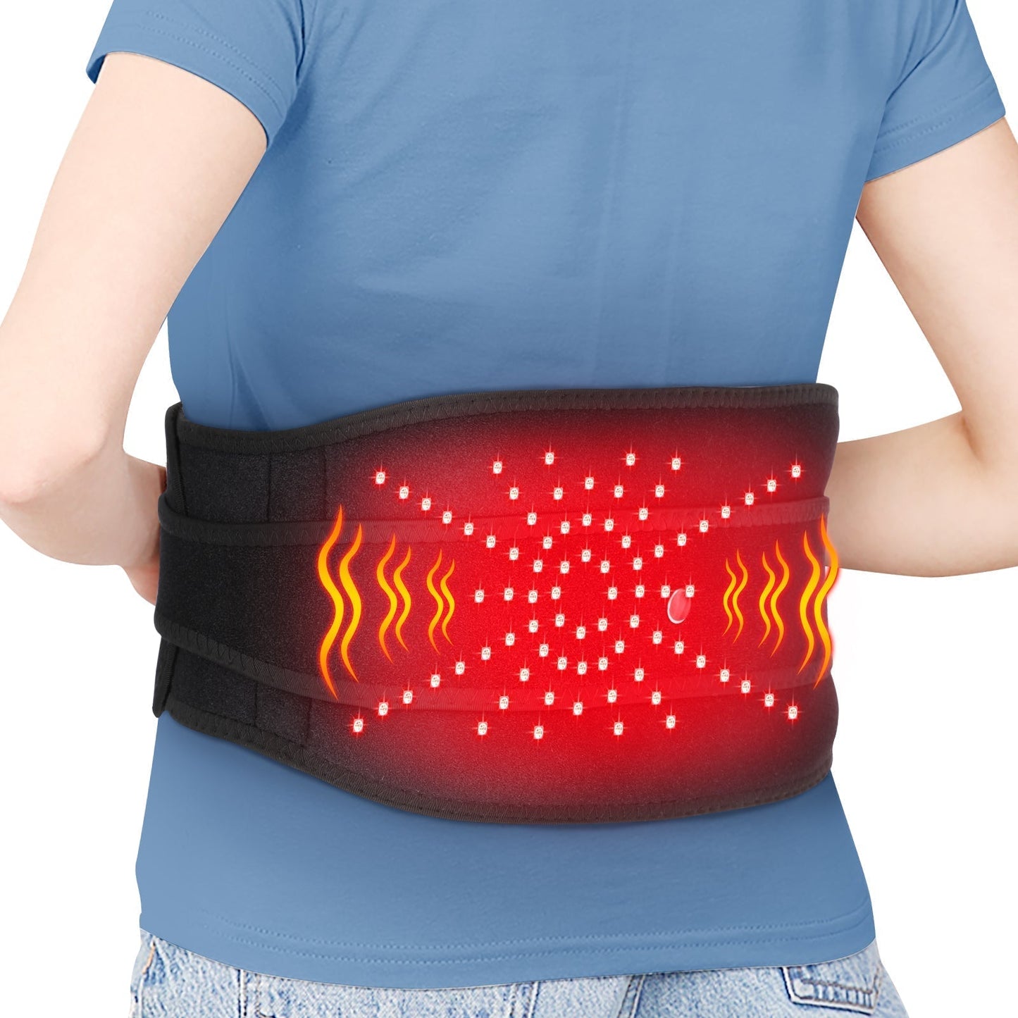 LED Back Massager with Red Light Therapy and Heat Function