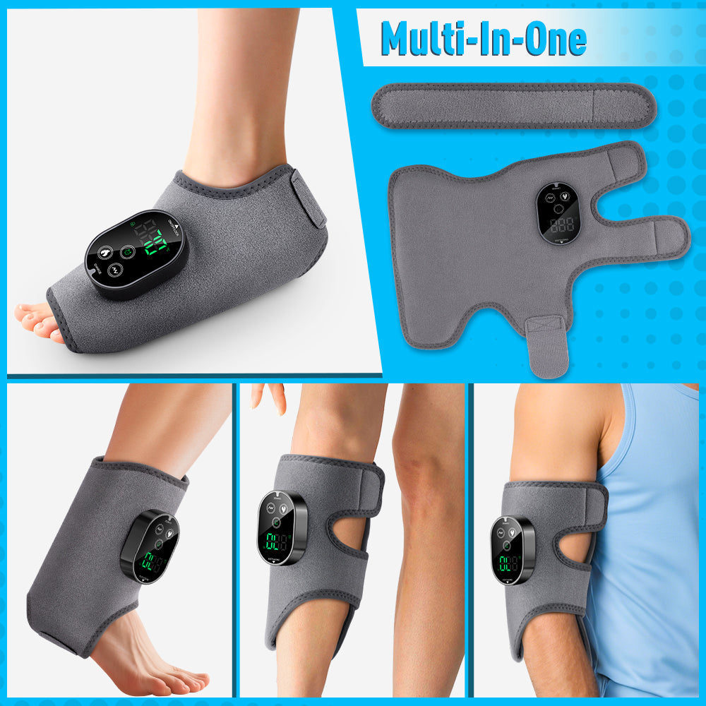 Cordless 4 in 1 Massage Pad for Elbow Knee Foot Ankle Relief