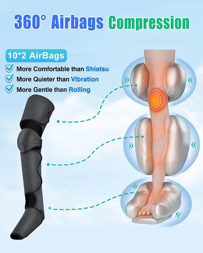 Air Compression Leg Massager System Dual Function Device
