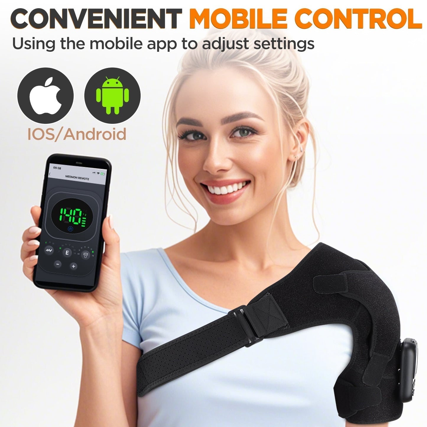 Wireless Shoulder Massage Device Detachable Control Unit