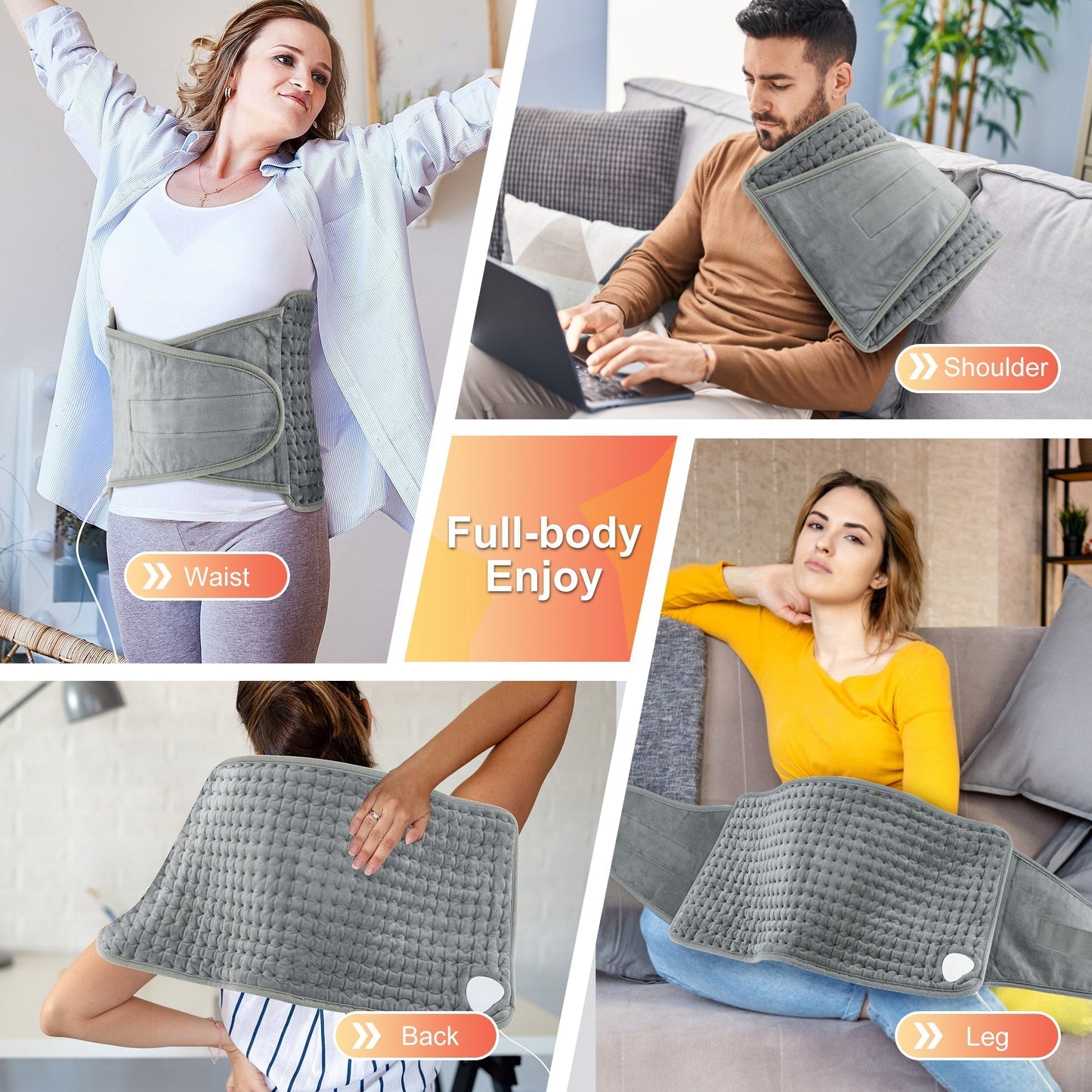 Electric Heating Pad Heated Blanket Heating Belt Combo Set