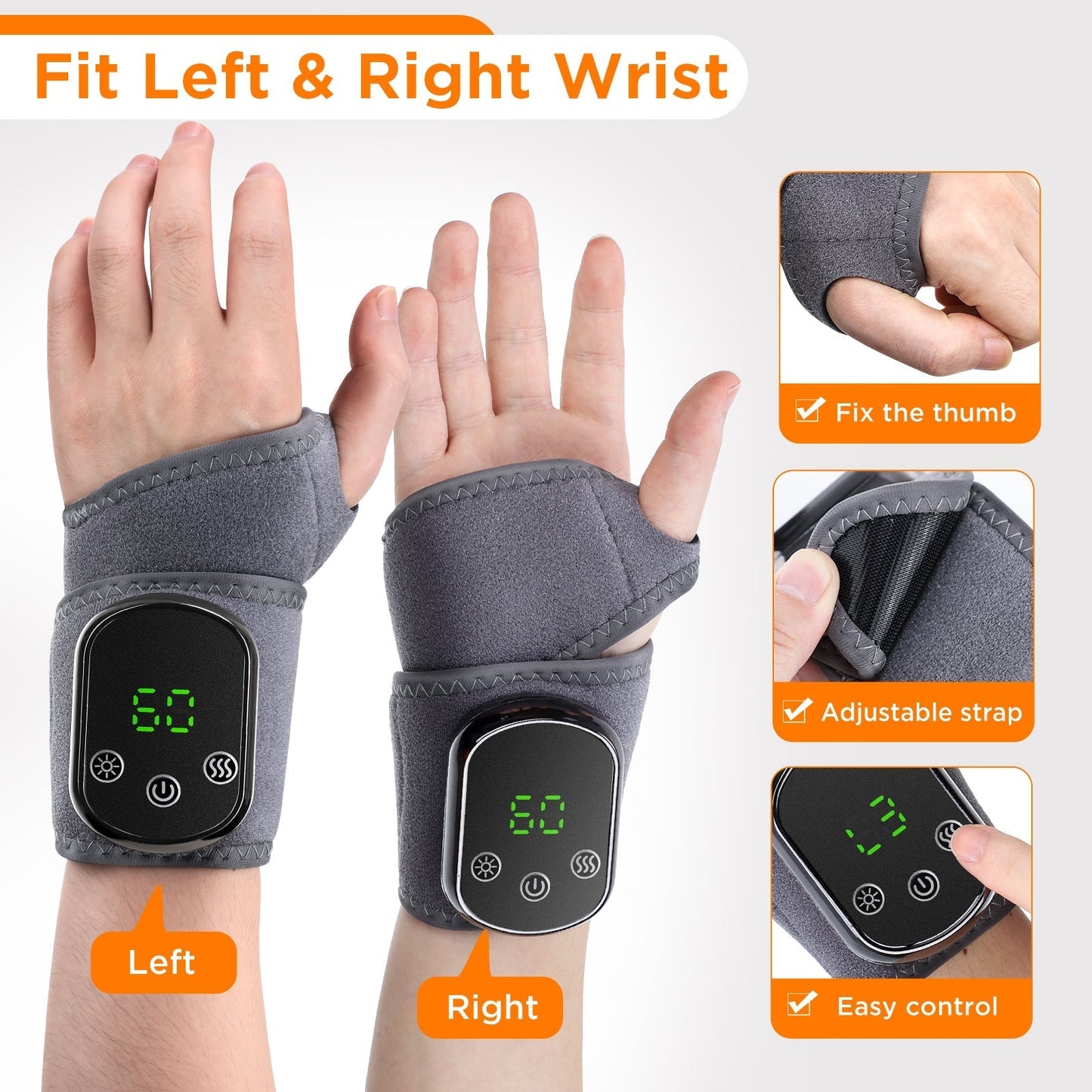 Wrist Massage Brace with Hot Compress Function
