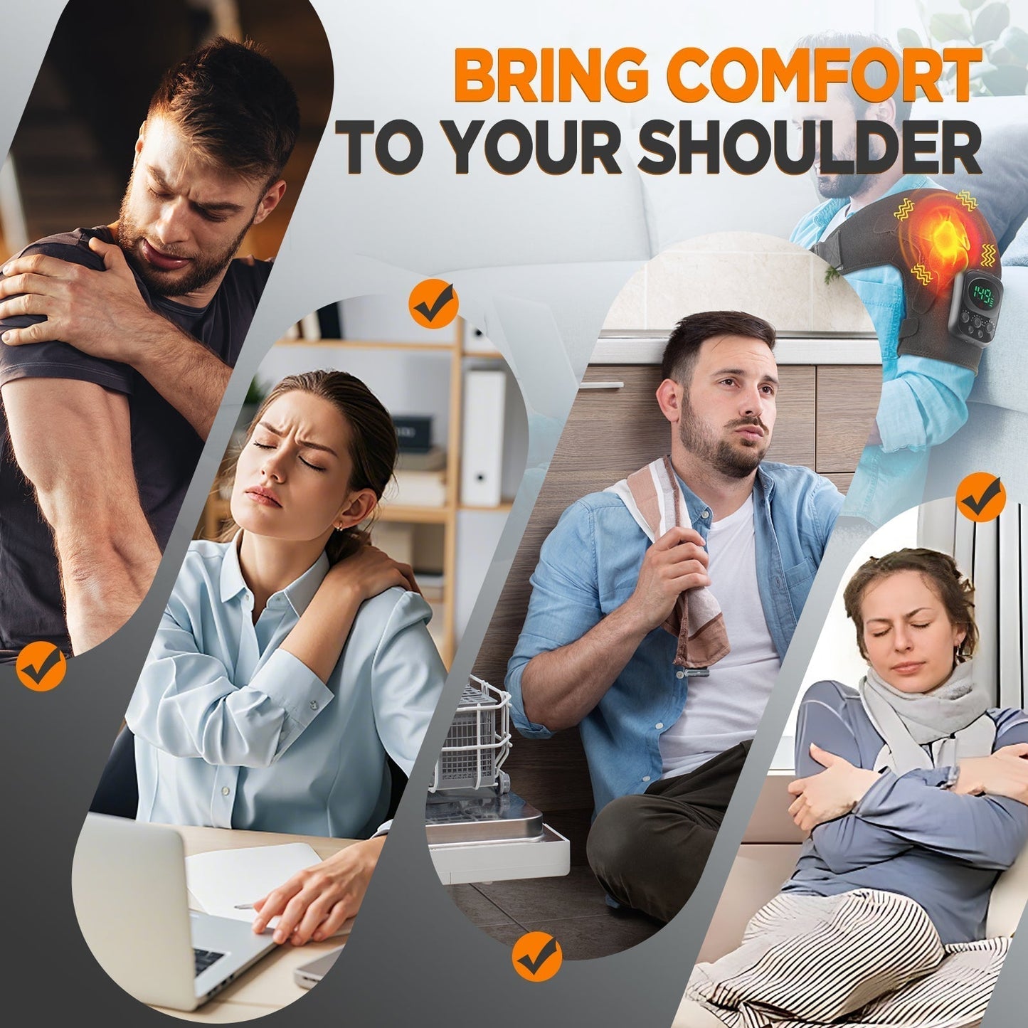 Wireless Shoulder Massage Device Detachable Control Unit