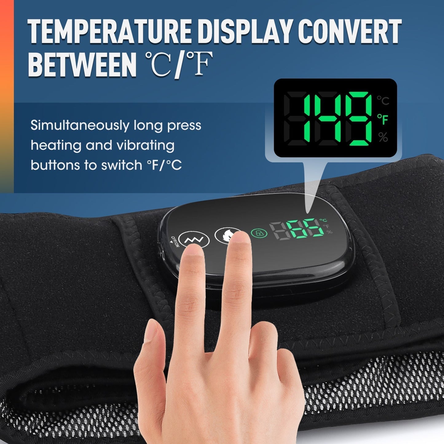 LED Back Massager with Red Light Therapy and Heat Function