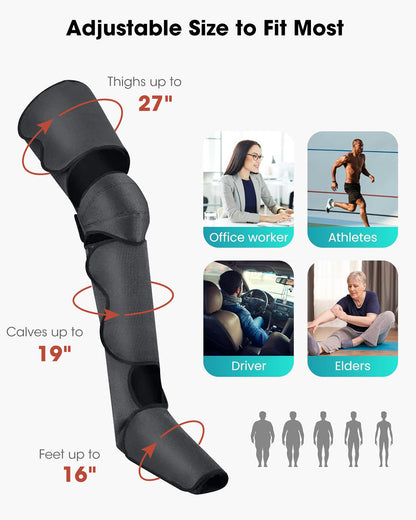 Air Compression Leg Massager System Dual Function Device