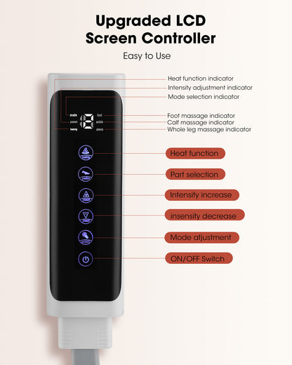 Air Compression Leg Massager System Dual Function Device