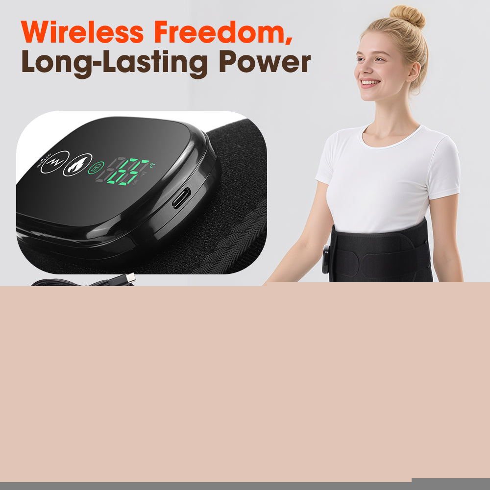 Elastic Waist Support Belt LED Massage Function