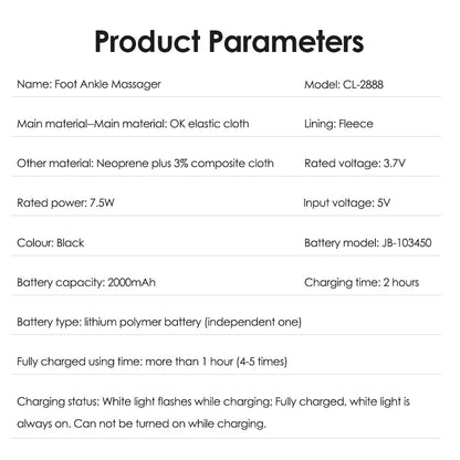 Cordless Ankle Massager Portable Foot Massage Device