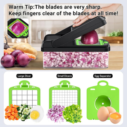 Vegetable Chopper 12-in-1 7 Blades Mandoline Slicer Kitchen Tool