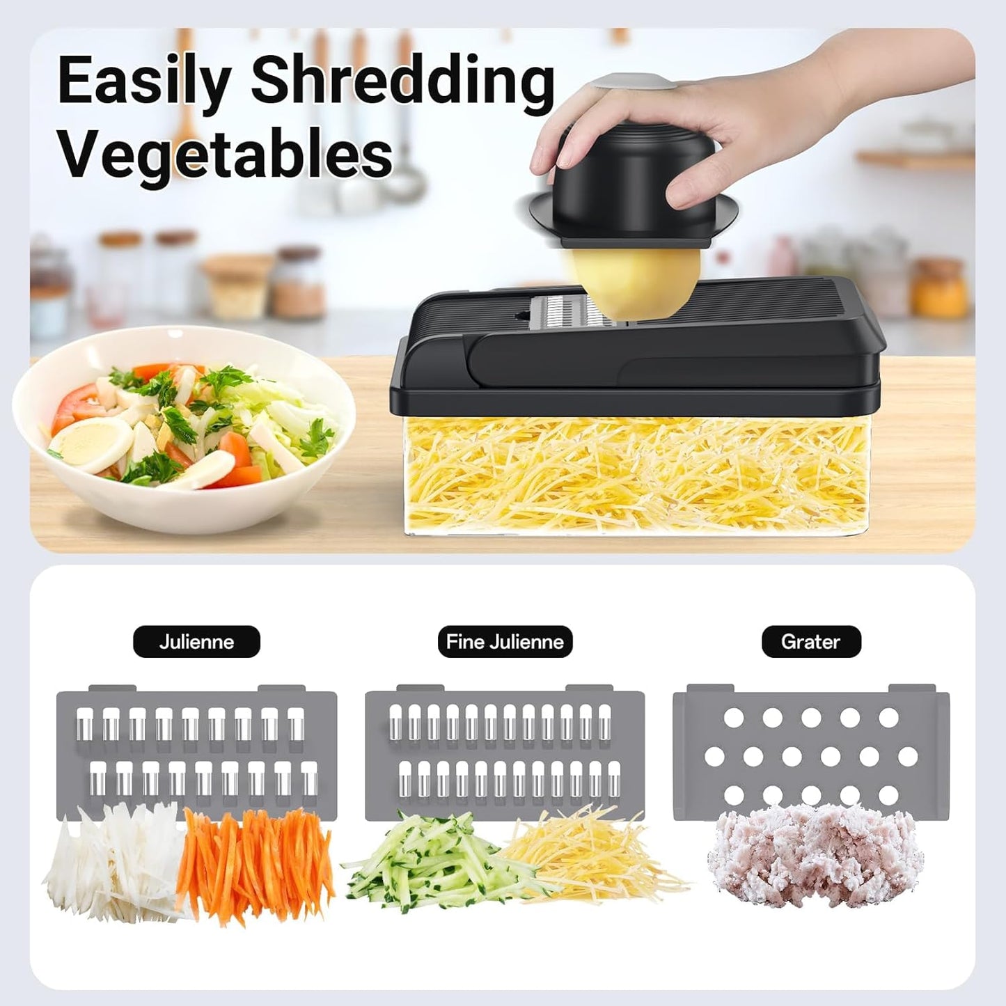 Vegetable Chopper 12-in-1 7 Blades Mandoline Slicer Kitchen Tool