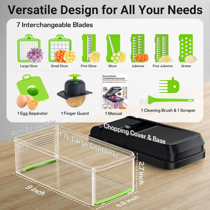 Vegetable Chopper 12-in-1 7 Blades Mandoline Slicer Kitchen Tool