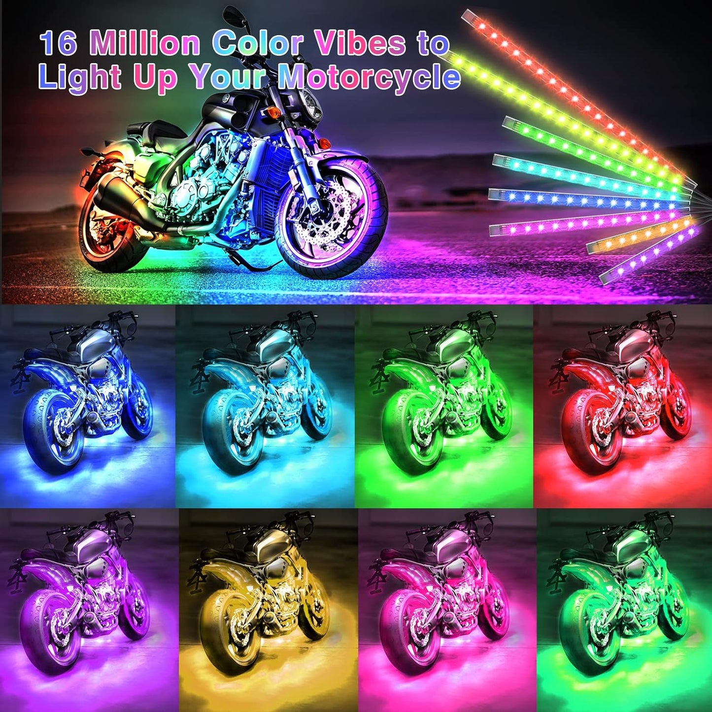 12pcs Motorcycle LED Light Kit Brake Turn Signal Set