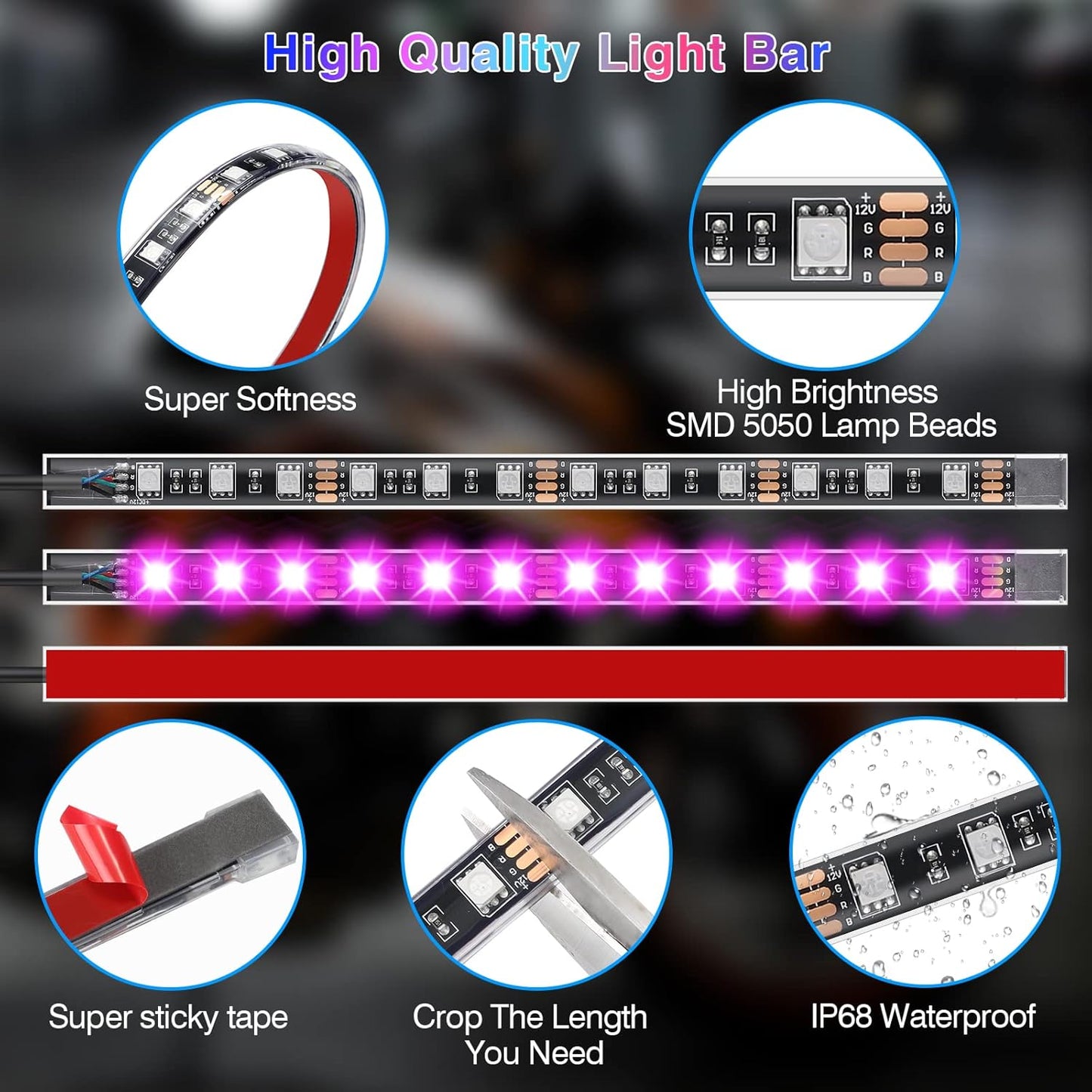 12pcs Motorcycle LED Light Kit Brake Turn Signal Set