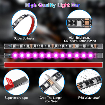 12pcs Motorcycle LED Light Kit Brake Turn Signal Set