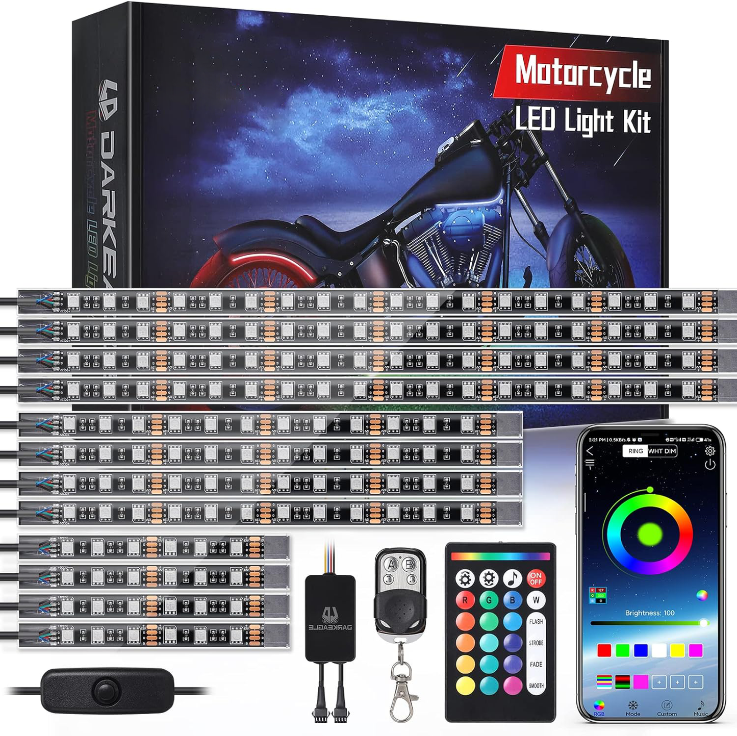 12pcs Motorcycle LED Light Kit Brake Turn Signal Set