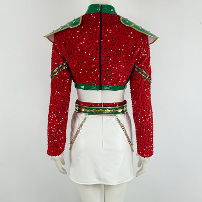 Xmas Pop Idol Costume Dress Holiday Outfit