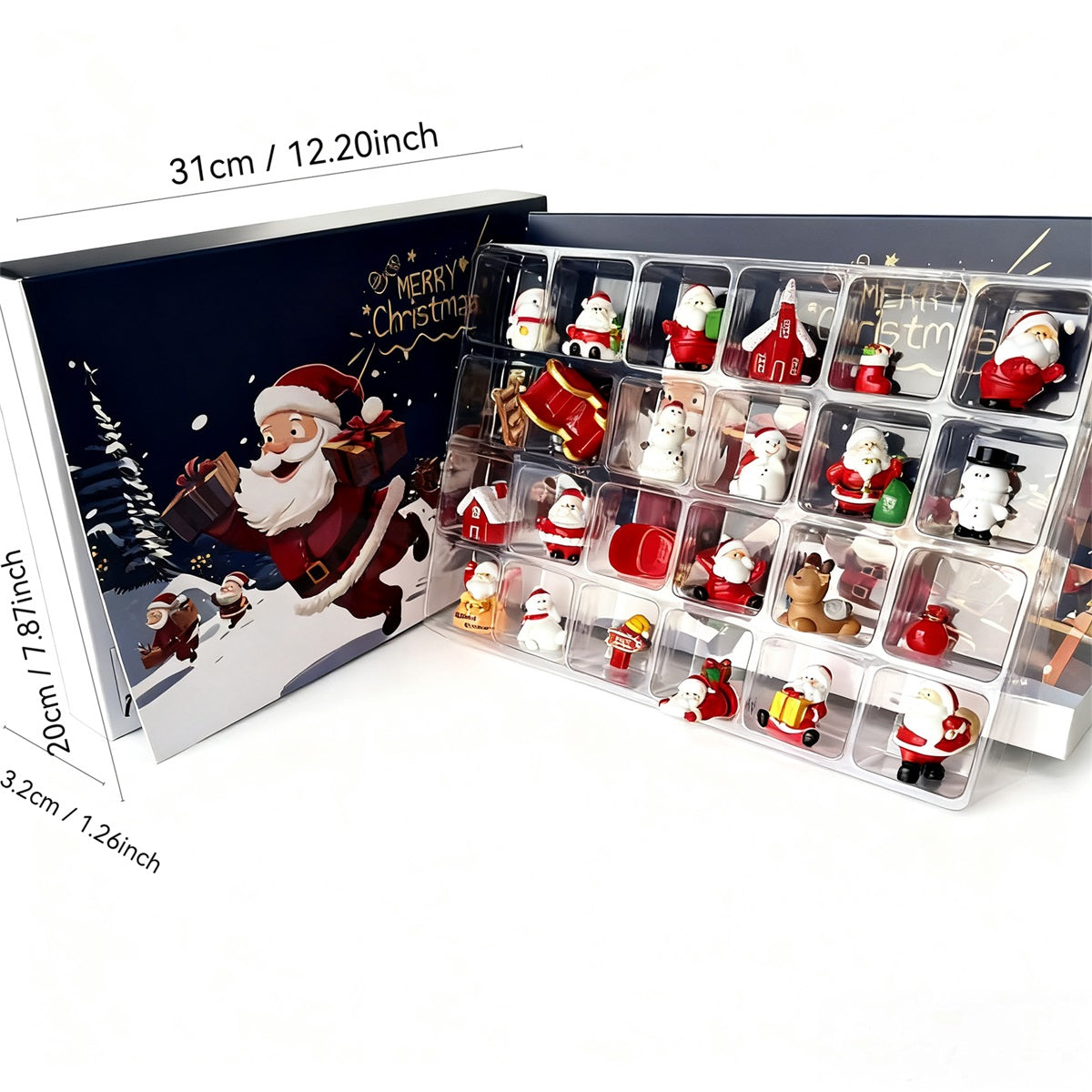 Advent Calendar with 24 Mini Figurines Set