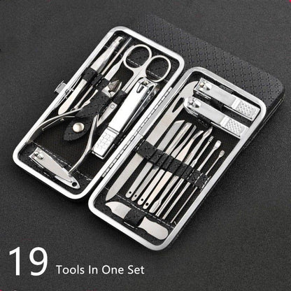 19-in-1 Nail Clipper Manicure Set Stainless Steel Tool Kit