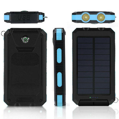 20000mAh Solar Power Bank Waterproof Portable Charger