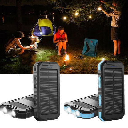 20000mAh Solar Power Bank Waterproof Portable Charger