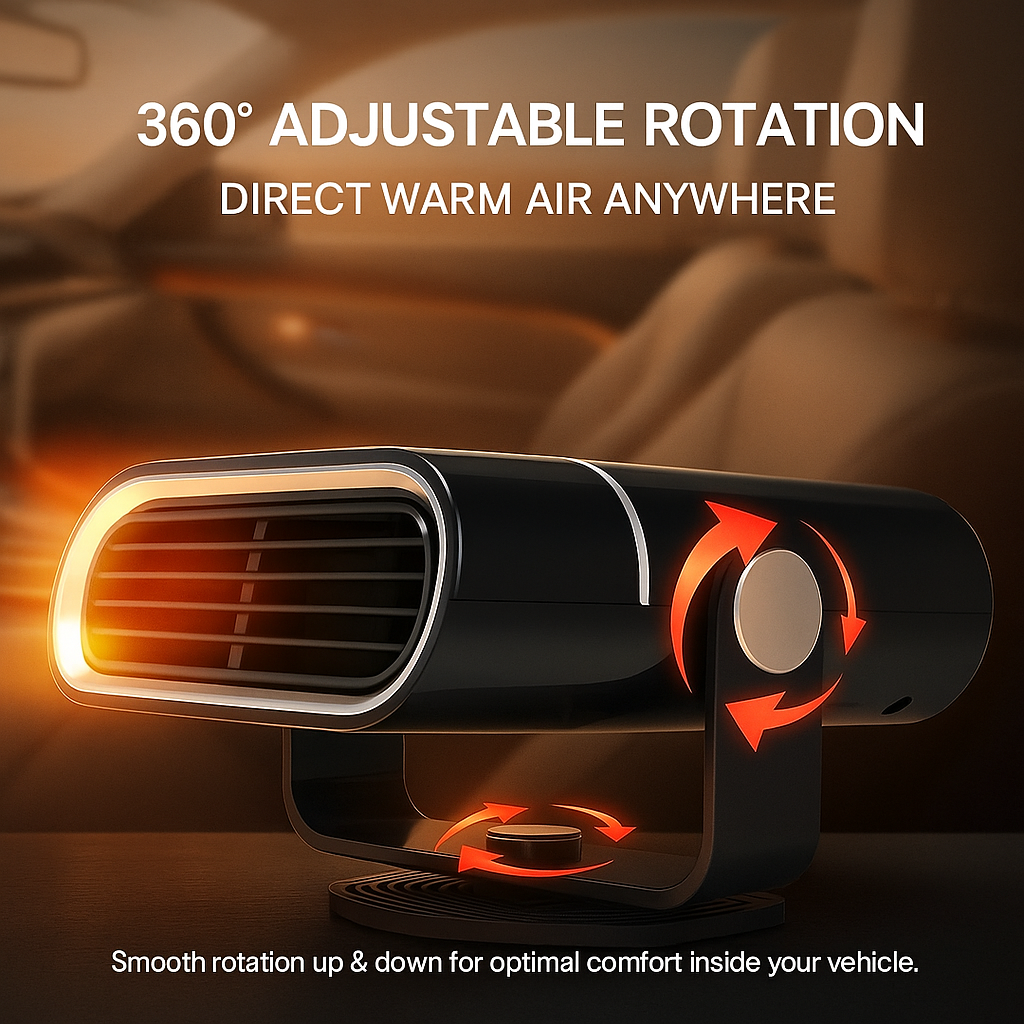 Portable Car Heater Fan 12V Heating Cooling Defrosting 4-in-1