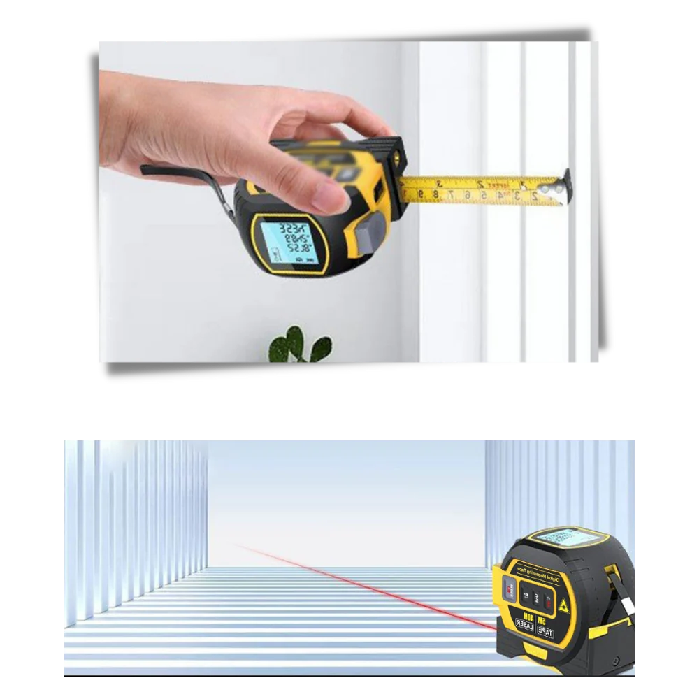 3-in-1 Laser Tape Measure Tool 40M Measurement Device