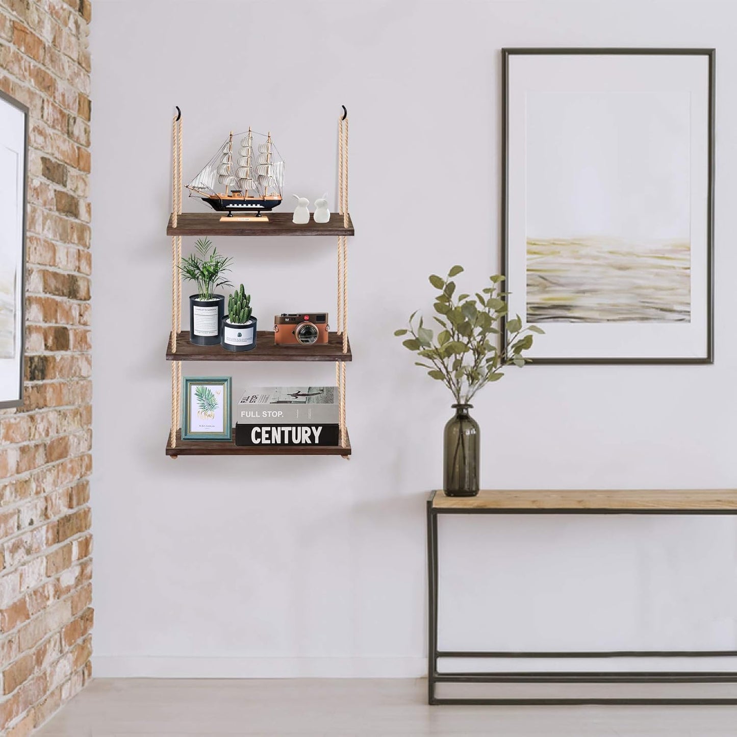 3-Tier Wall Shelf for Indoor Plants Hanging Shelf