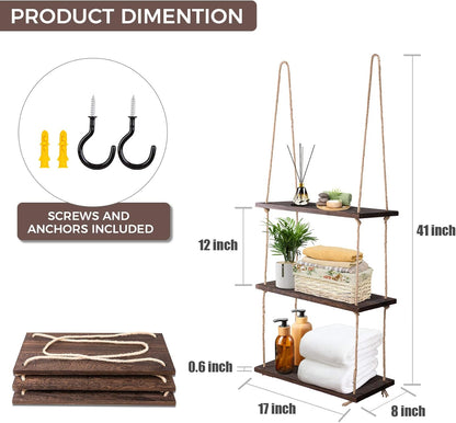 3-Tier Wall Shelf for Indoor Plants Hanging Shelf
