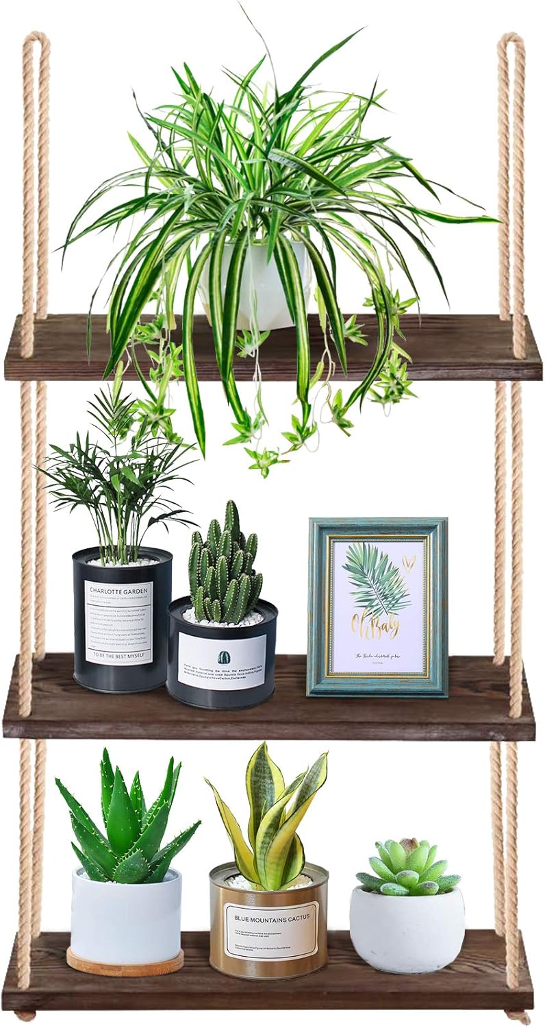 3-Tier Wall Shelf for Indoor Plants Hanging Shelf