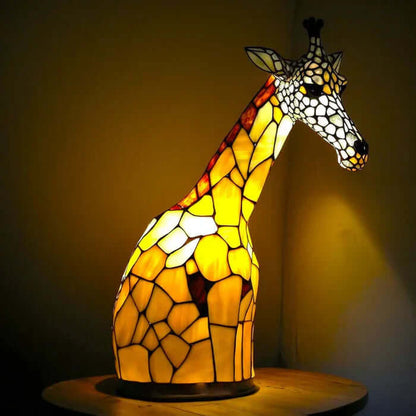 Stained Glass Animal Table Lamp Night Light Fixture