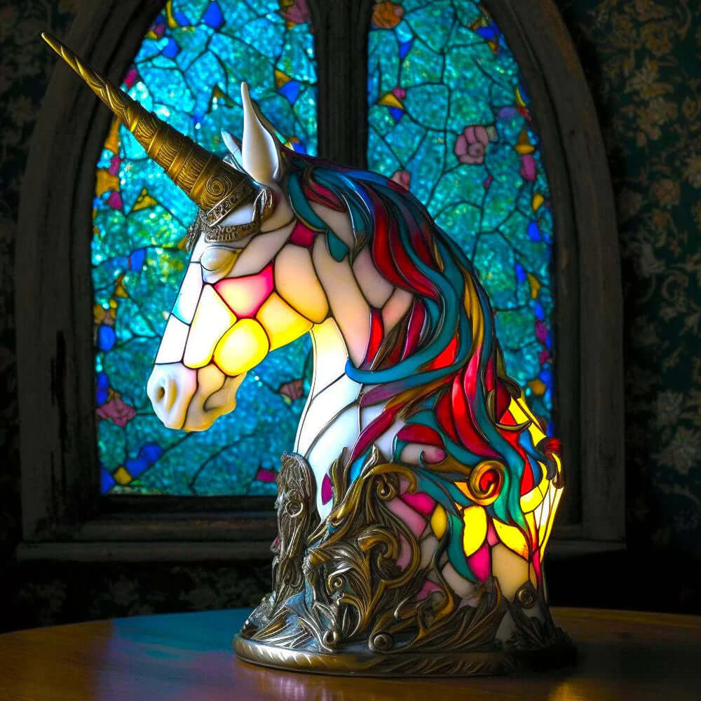 Stained Glass Animal Table Lamp Night Light Fixture