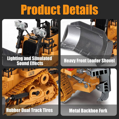 4WD Remote Control Excavator Bulldozer Dump Truck Toy Vehicle