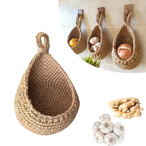 Jute Wall Storage Baskets Organizer Set Handwoven