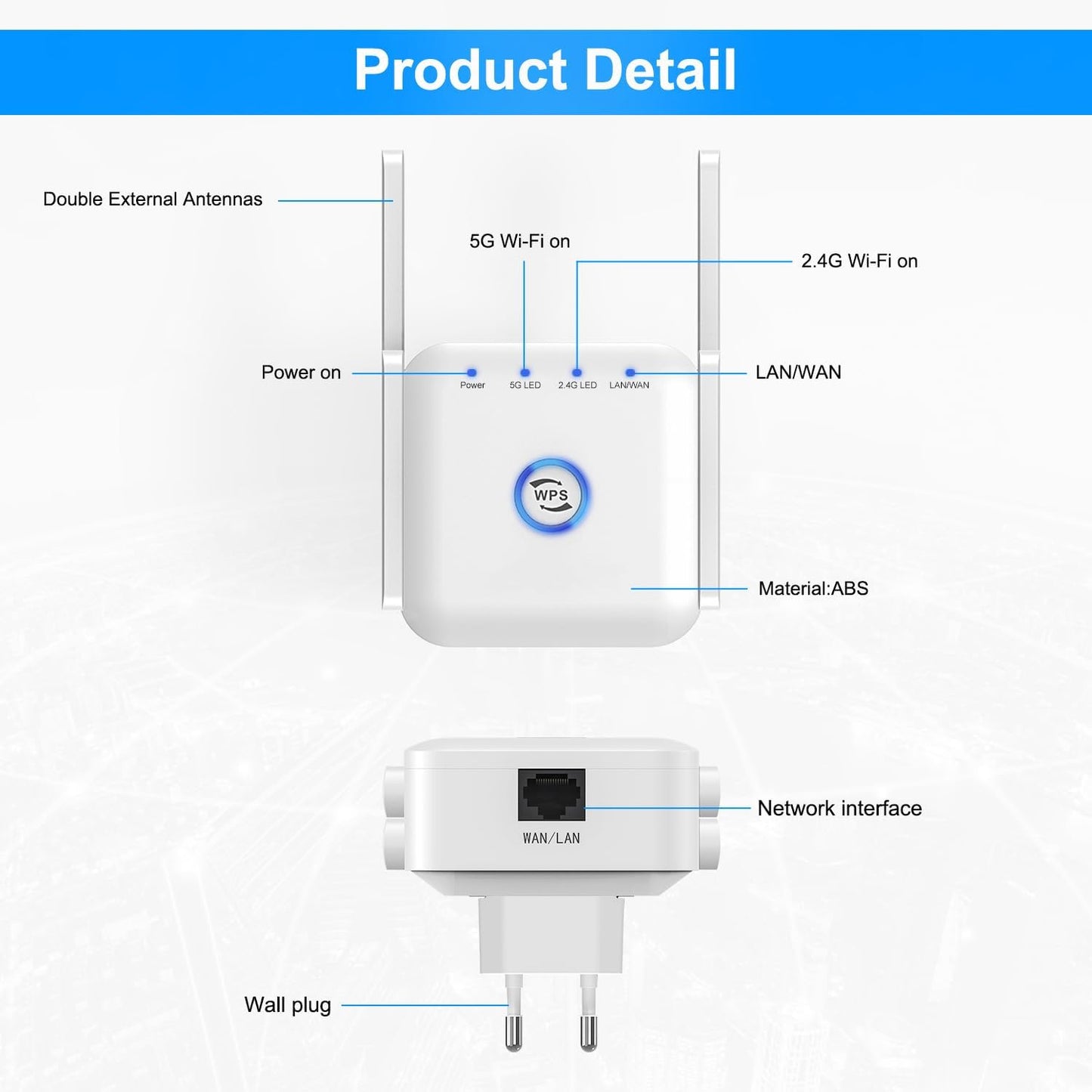 5G WiFi Extender Wireless Signal Booster Device