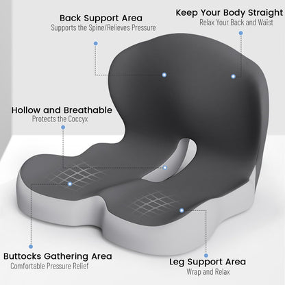 Memory Foam Seat Cushion with Lumbar Support