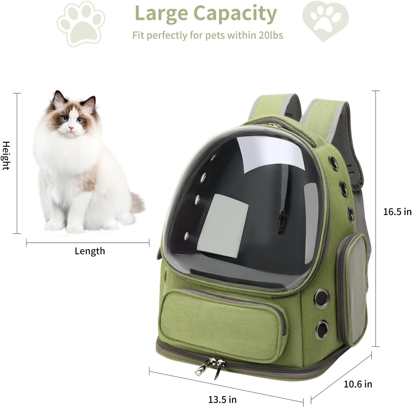 Cat Carrier Backpack Transparent Design