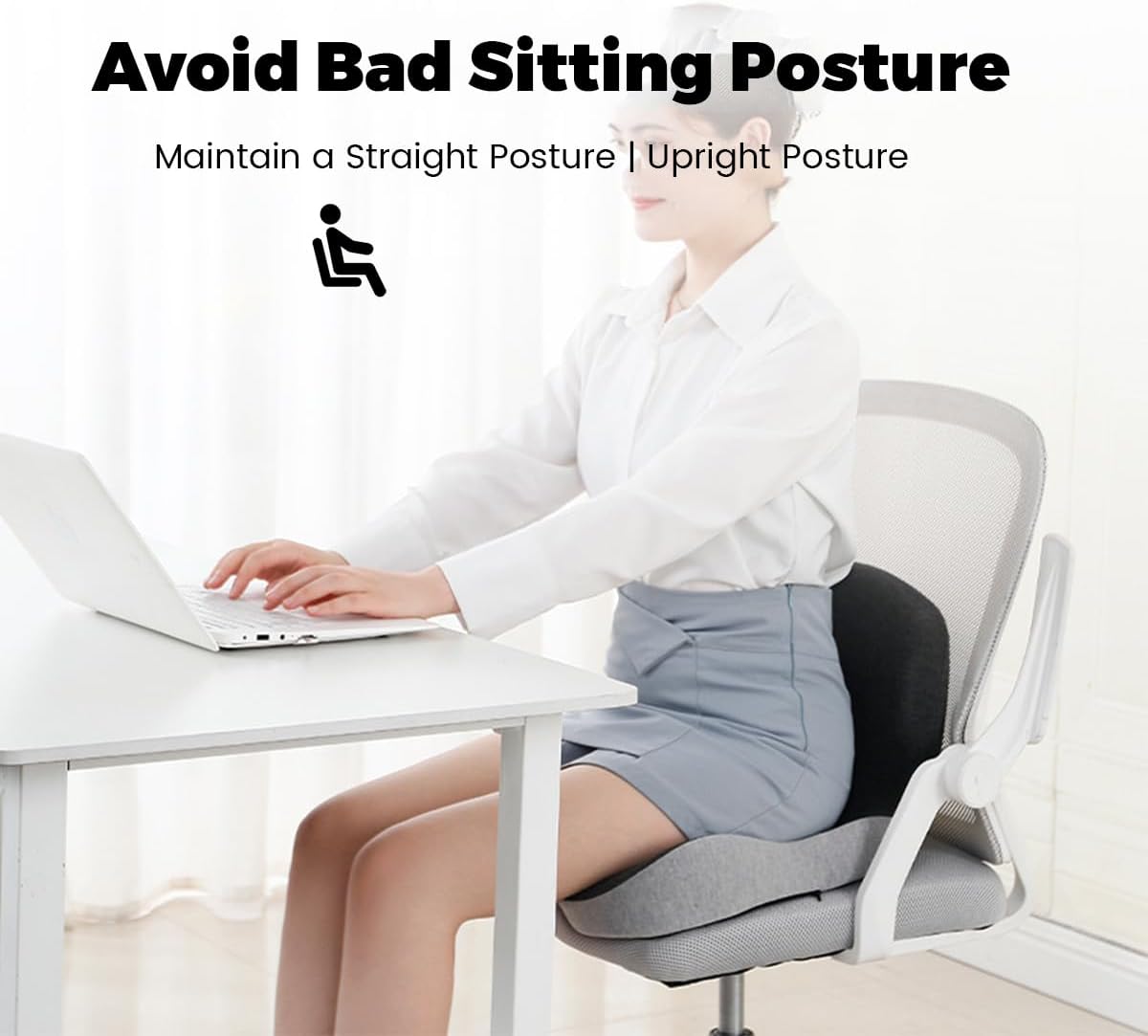 Memory Foam Seat Cushion with Lumbar Support