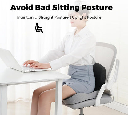 Memory Foam Seat Cushion with Lumbar Support
