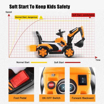 Electric Ride On Excavator Toy Vehicle