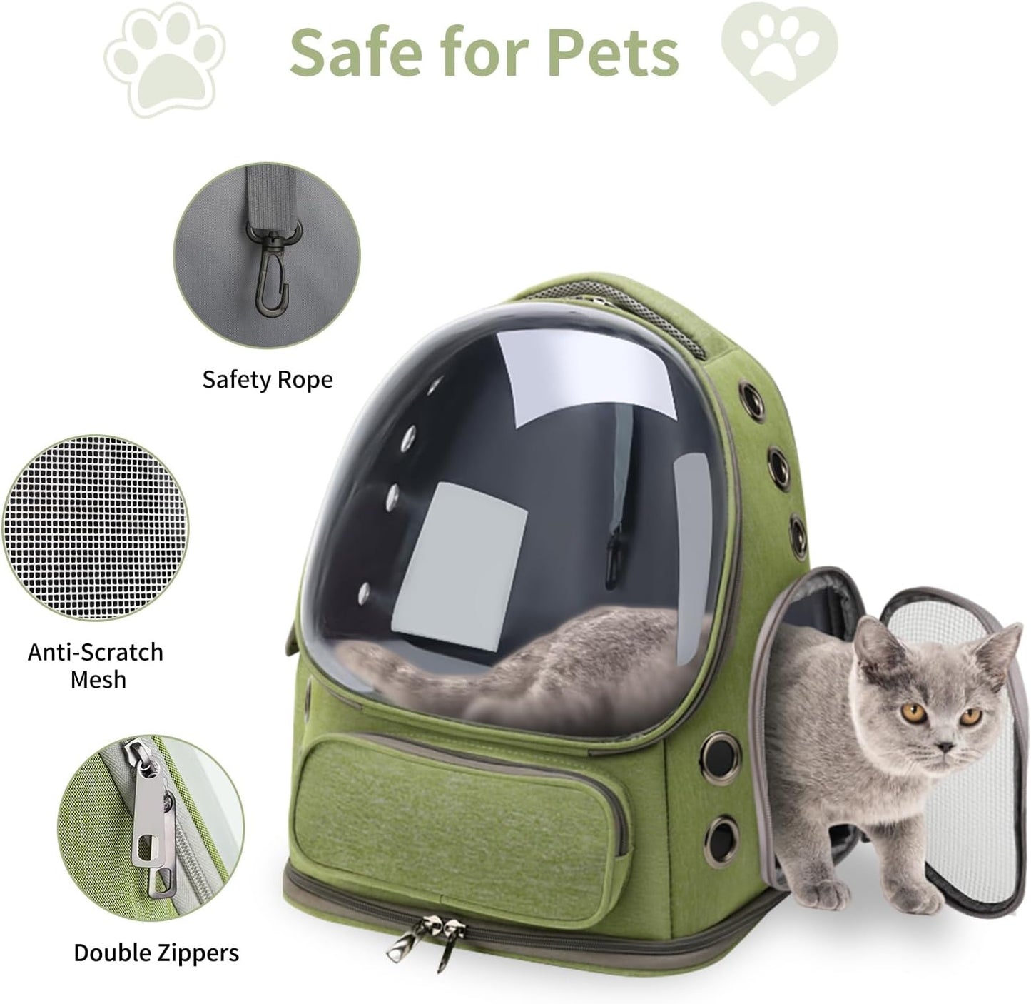 Cat Carrier Backpack Transparent Design
