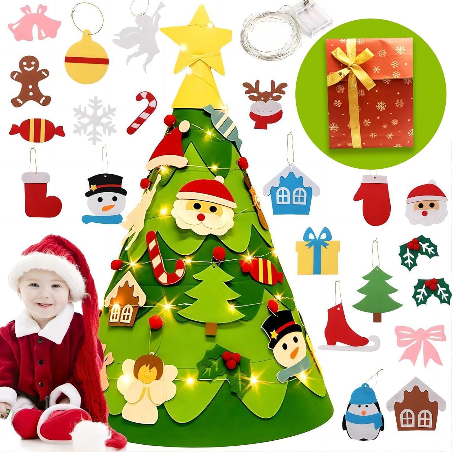 3D Felt Christmas Tree Craft Kit