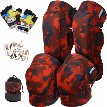 Kids Knee Pads Elbow Pads Bike Gloves Set