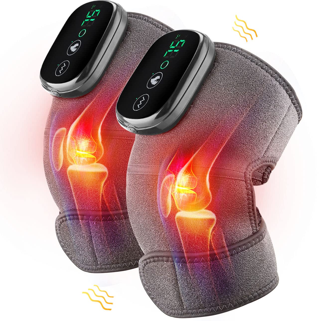 Heated Knee Massager Therapy Device 3-in-1 Unit