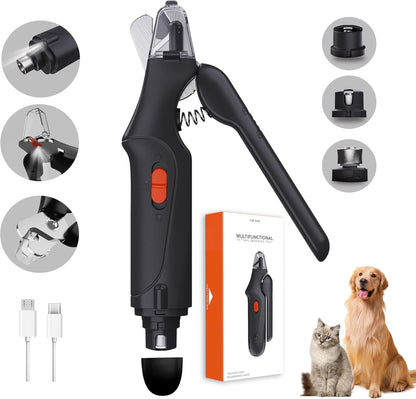 Cat Dog Nail Clippers Trimmers USB Rechargeable LED Light