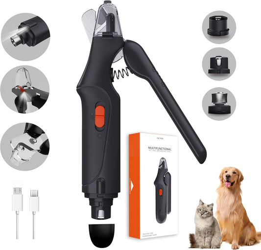 Cat Dog Nail Clippers Trimmers USB Rechargeable LED Light