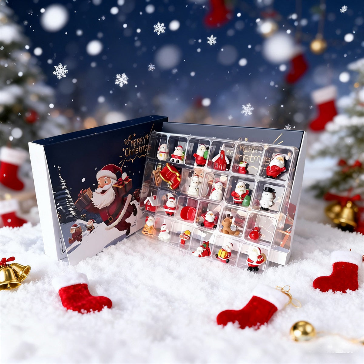Advent Calendar with 24 Mini Figurines Set